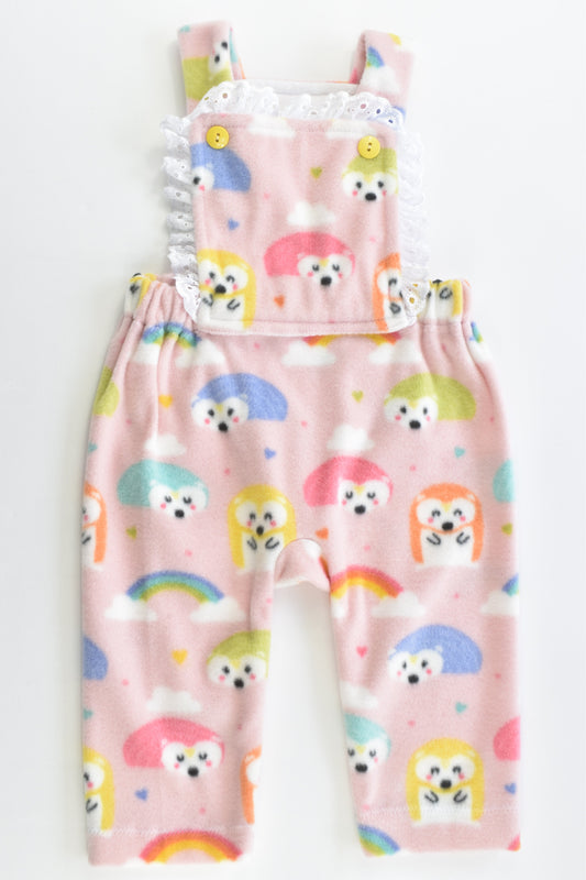 NEW Handmade Size approx 0 Hedgehogs Fleece Overalls