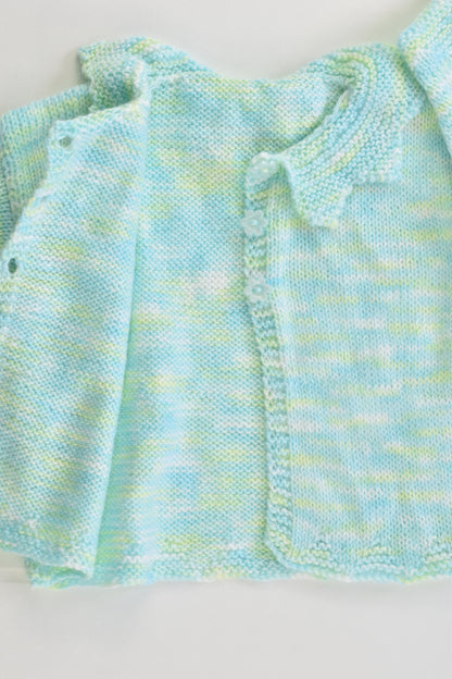 NEW Handmade Size approx 000-00 Knitted Cardigan with Flower Buttons