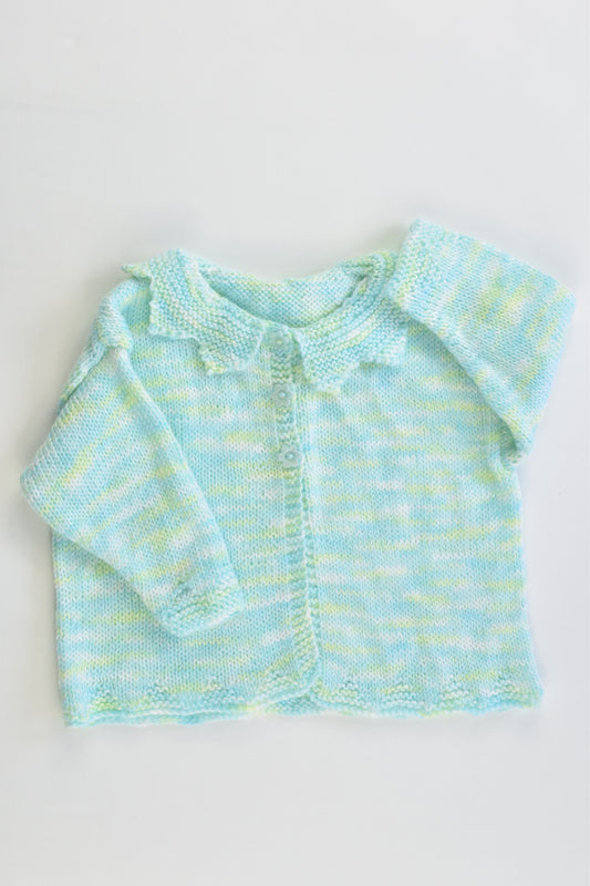 NEW Handmade Size approx 000-00 Knitted Cardigan with Flower Buttons