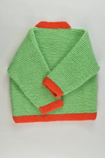 NEW Handmade Size approx 1-2 Colourful Knitted Cardigan