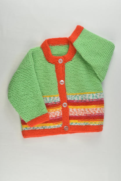 NEW Handmade Size approx 1-2 Colourful Knitted Cardigan