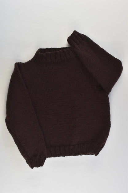 NEW Handmade Size approx 2 Brown Knitted Jumper