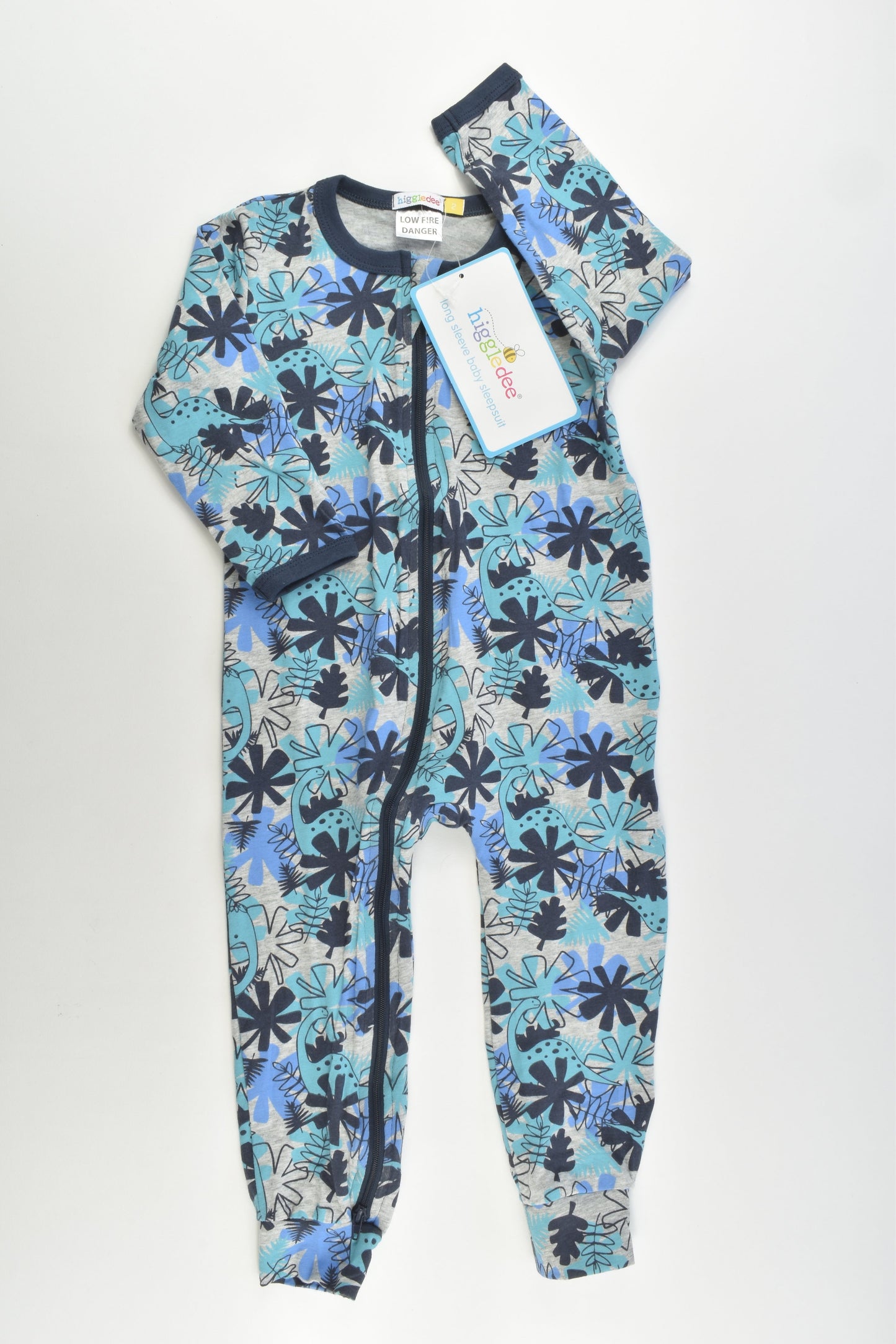 NEW Higgledee Size 2 Dinosaurs and Leaves Romper