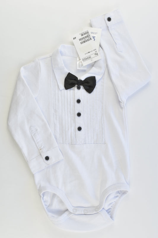NEW H&M Size 1 (9-12 months, 80 cm) Collared Bodysuit with Bow