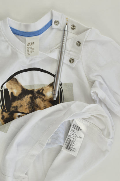 NEW H&M Size 2 (92 cm) Dog with Headphones Top