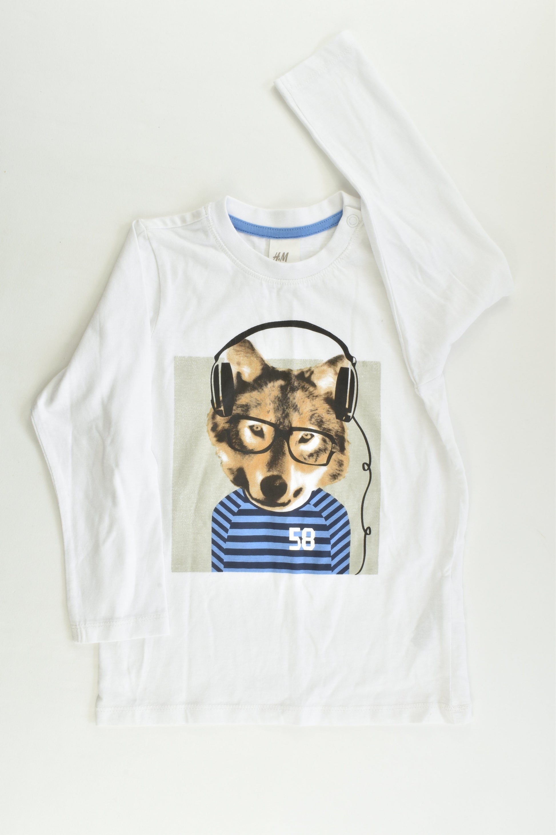 NEW H&M Size 2 (92 cm) Dog with Headphones Top