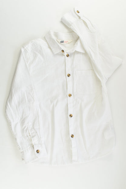 NEW H&M Size 7 (122 cm) Linen/Cotton Shirt