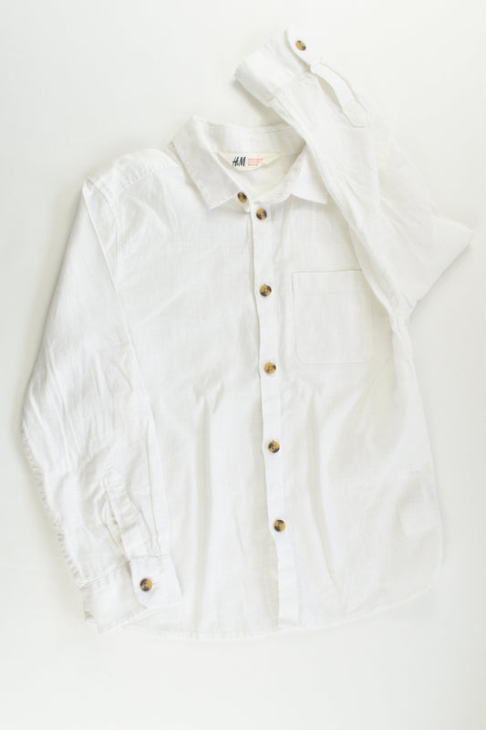 NEW H&M Size 7 (122 cm) Linen/Cotton Shirt