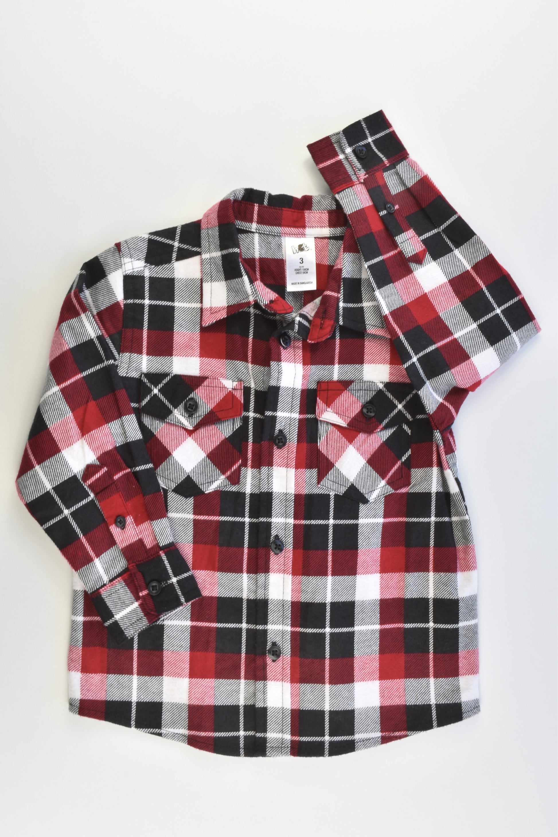 NEW H&T Size 3 Checked Winter Shirt