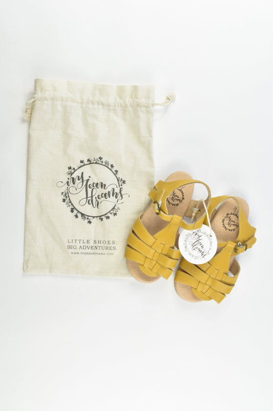 NEW Ivy Jean Dreams Size 11 Leather Mustard Sadie Sandals
