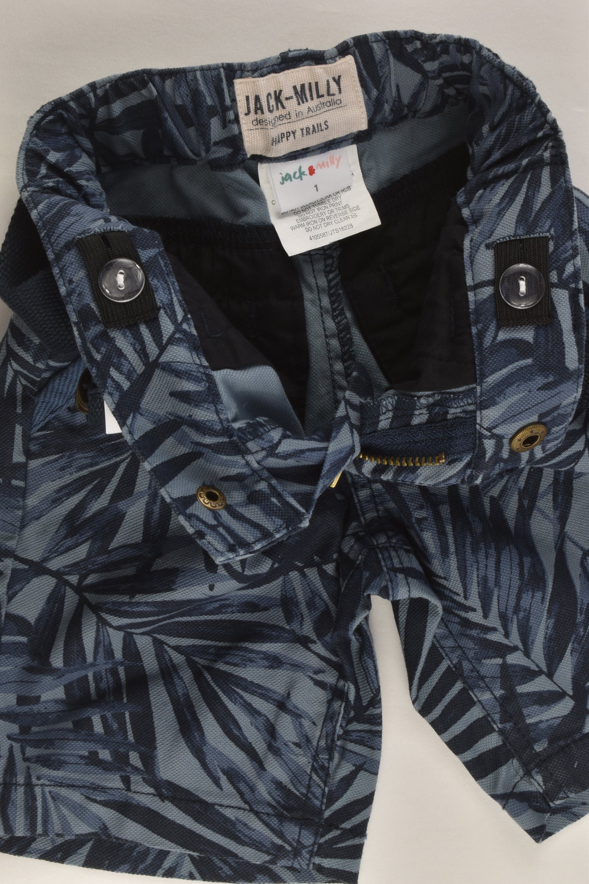 NEW Jack & Milly Size 1 Leaves Stretchy Shorts with Belt