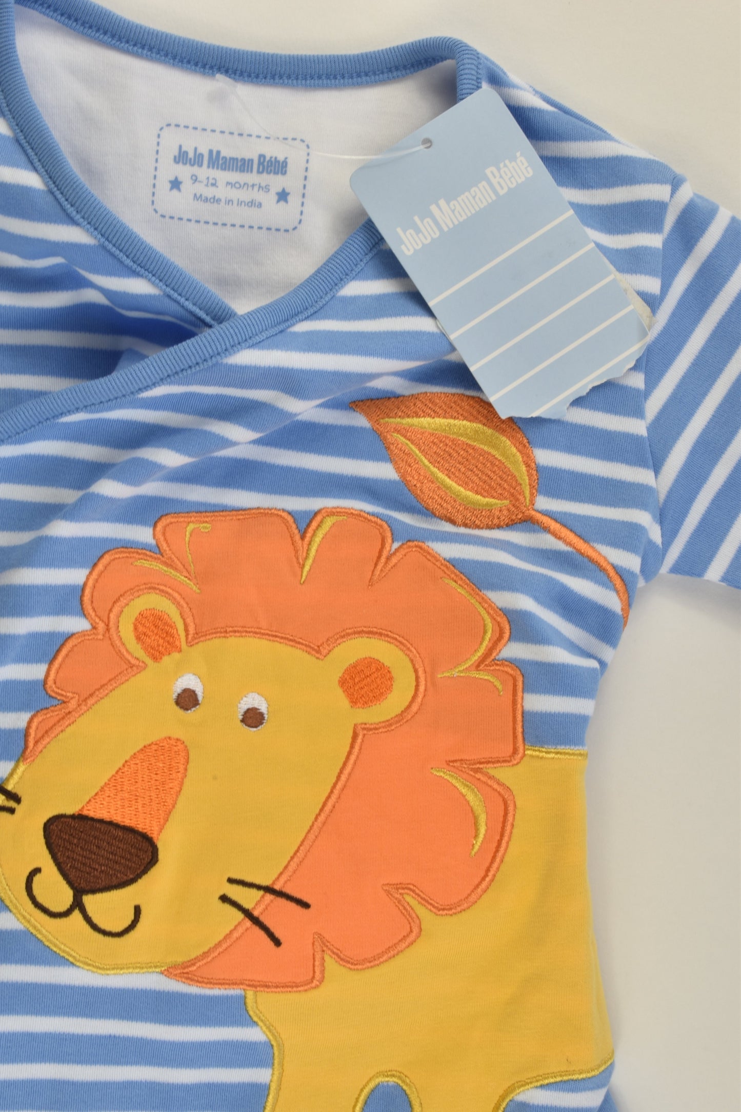 NEW JoJo Maman Bébé Size 0 (9-12 months) Lion Footed Romper