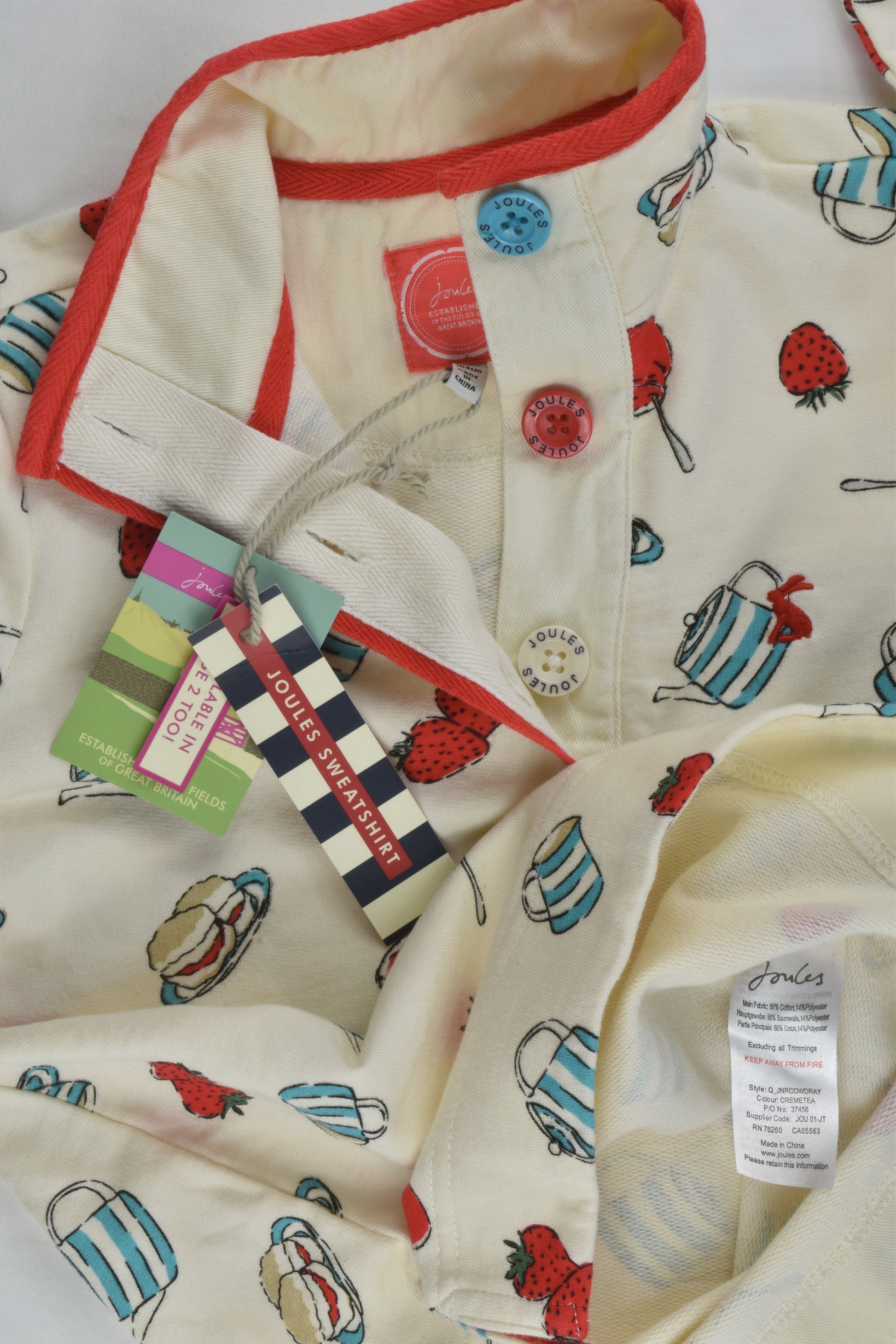 NEW Joules Size 4 (104 cm) Strawberries and more Jumper