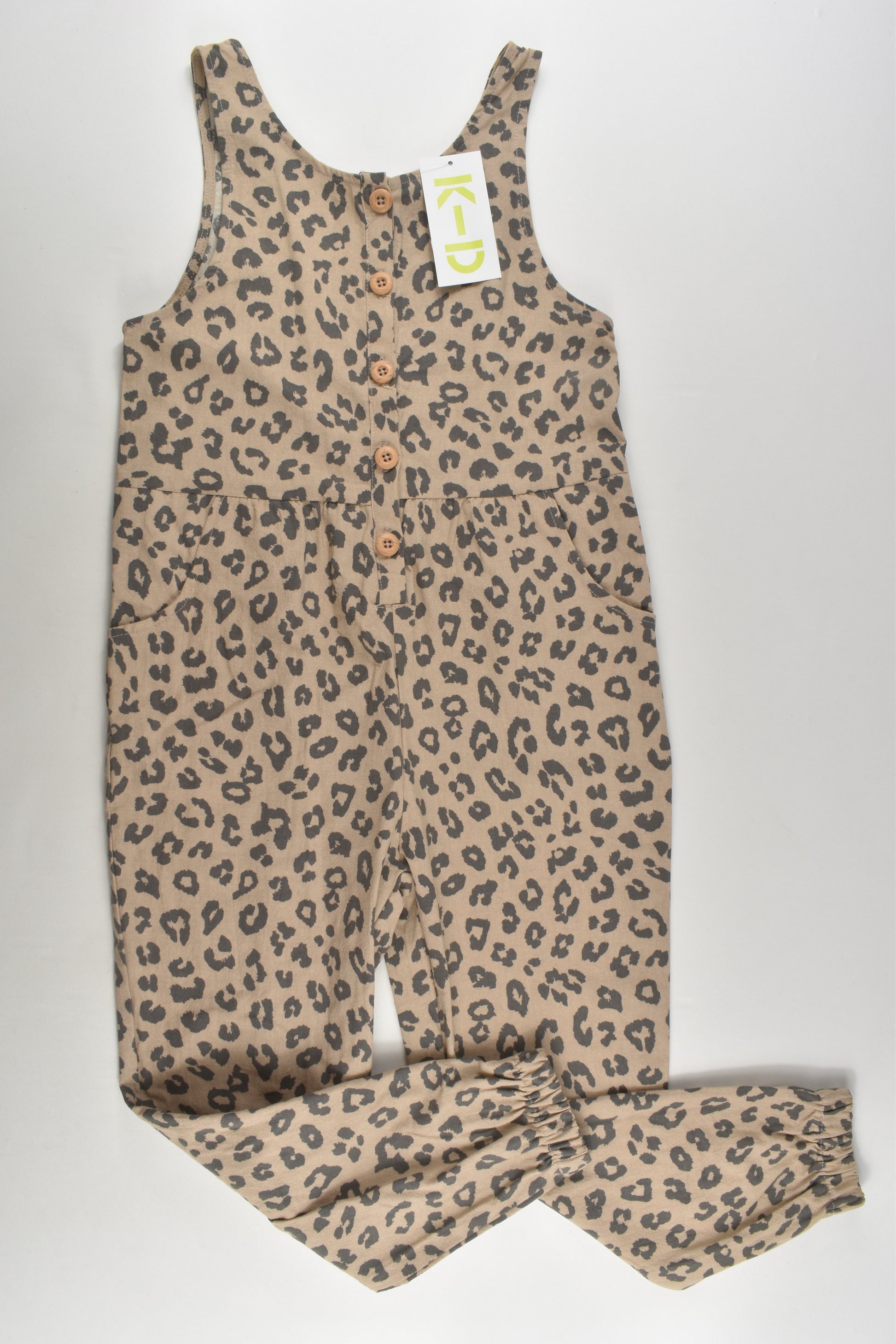 NEW K-D Size 6 Leopard Print Overalls