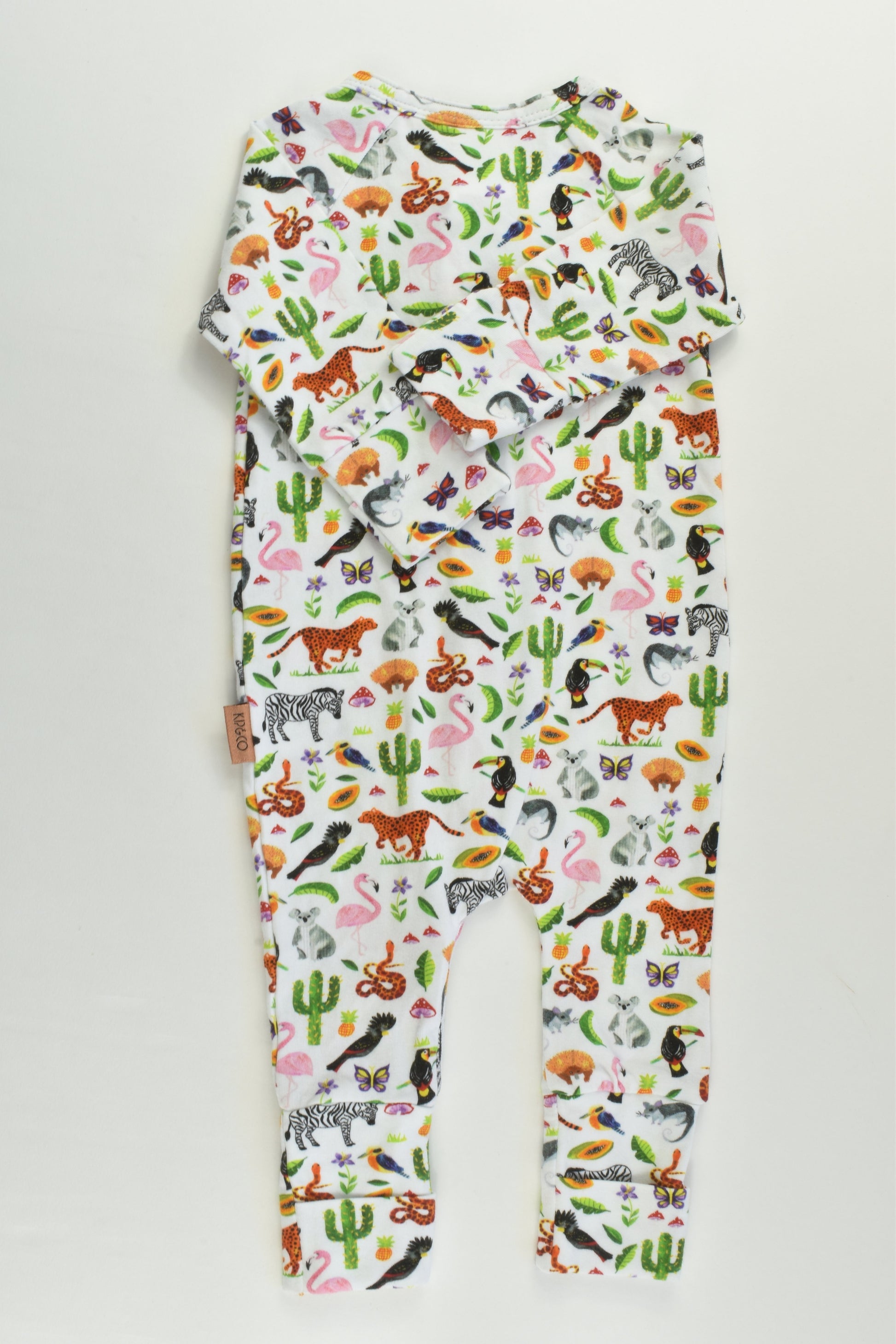 NEW Kip & Co Size 00 (3-6 months) Organic Colorful Animals Romper