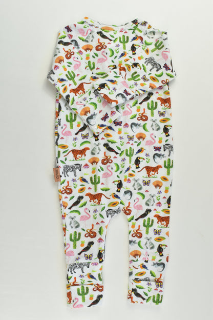 NEW Kip & Co Size 00 (3-6 months) Organic Colorful Animals Romper