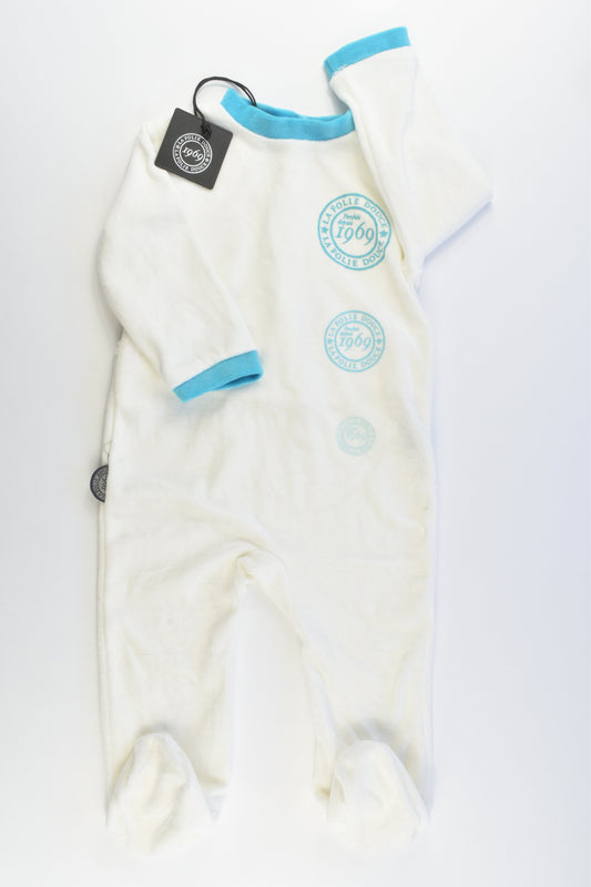NEW La Folie Douche (France) Size 0 Footed Velour Romper
