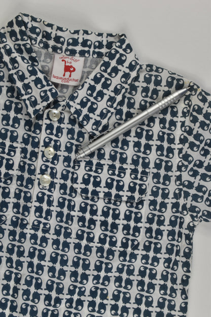 NEW La Queue Du Chat (France) Size 4 Organic and Fair Trade Collared Shirt