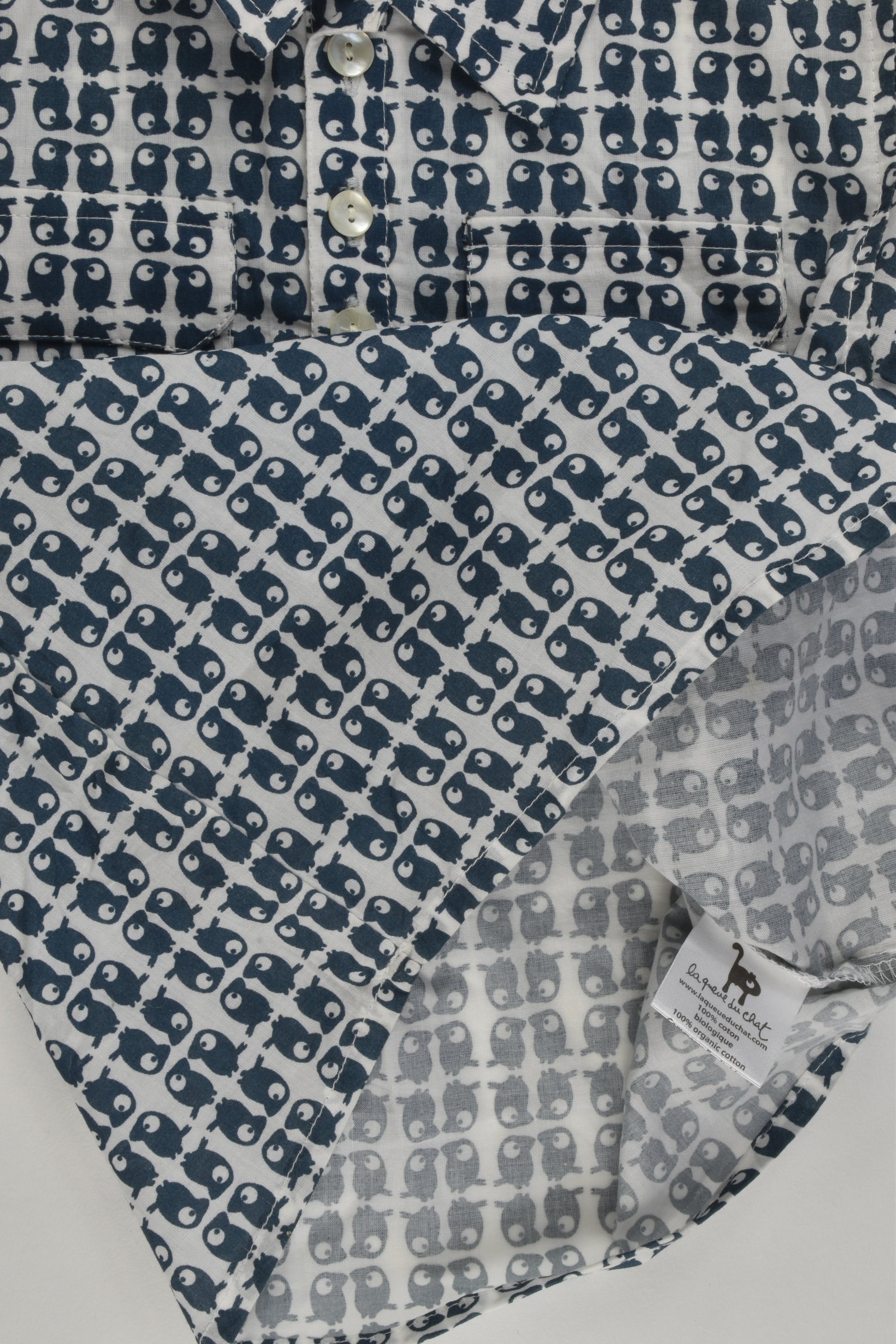 NEW La Queue Du Chat (France) Size 4 Organic and Fair Trade Collared Shirt