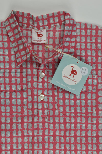 NEW La Queue Du Chat (France) Size 5 Organic and Fair Trade Collared Shirt