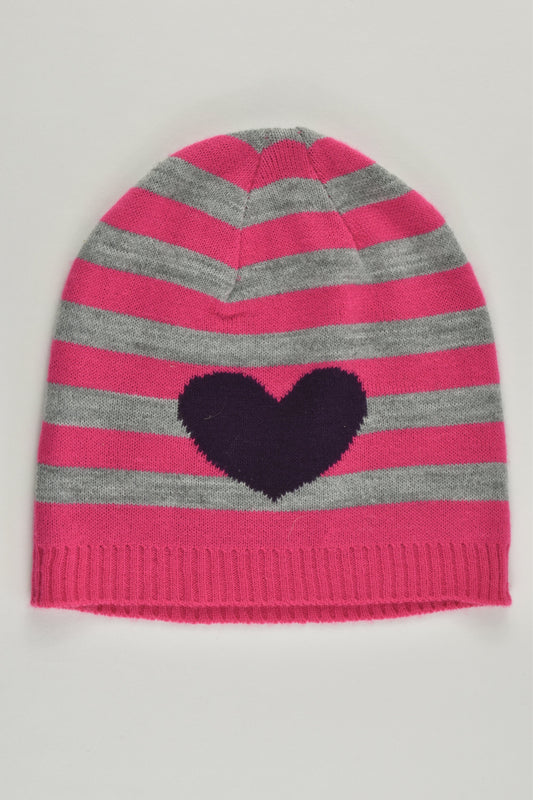 NEW Lindex Size approx 5-8 (52/54 cm) Striped Beanie with Love Heart
