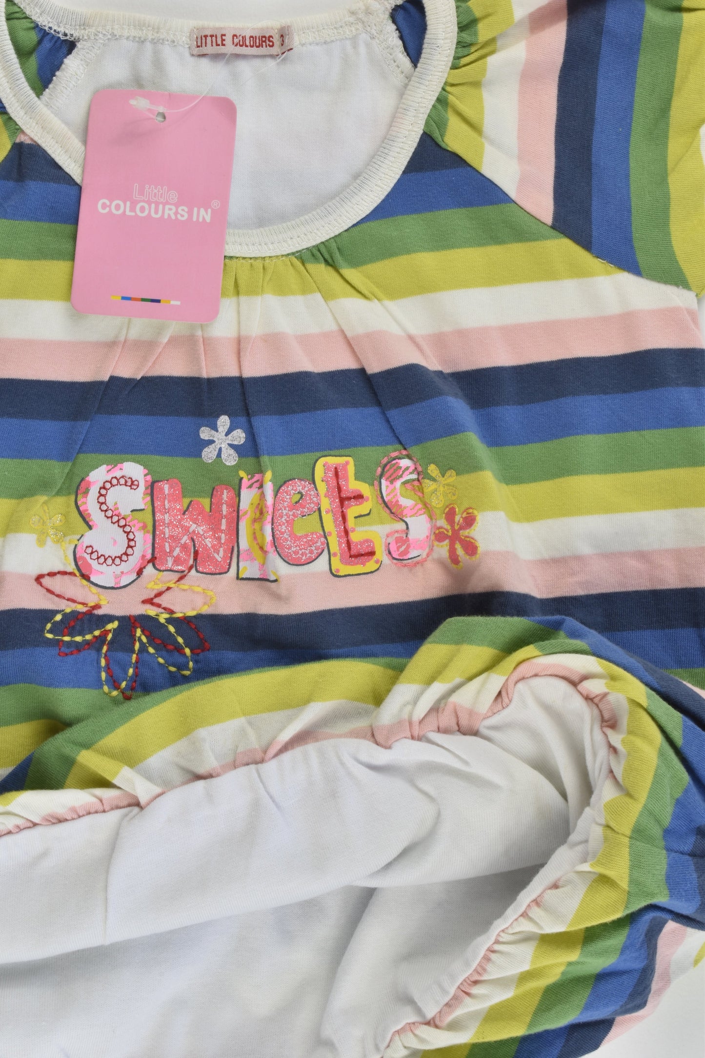 NEW 'Little Colours' Size 3 'Sweets' Lined T-shirt
