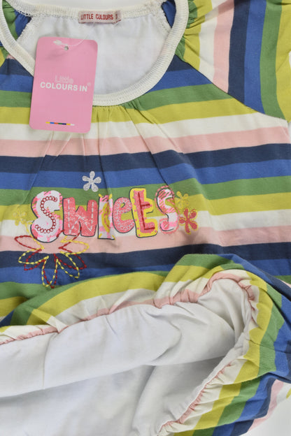 NEW 'Little Colours' Size 3 'Sweets' Lined T-shirt