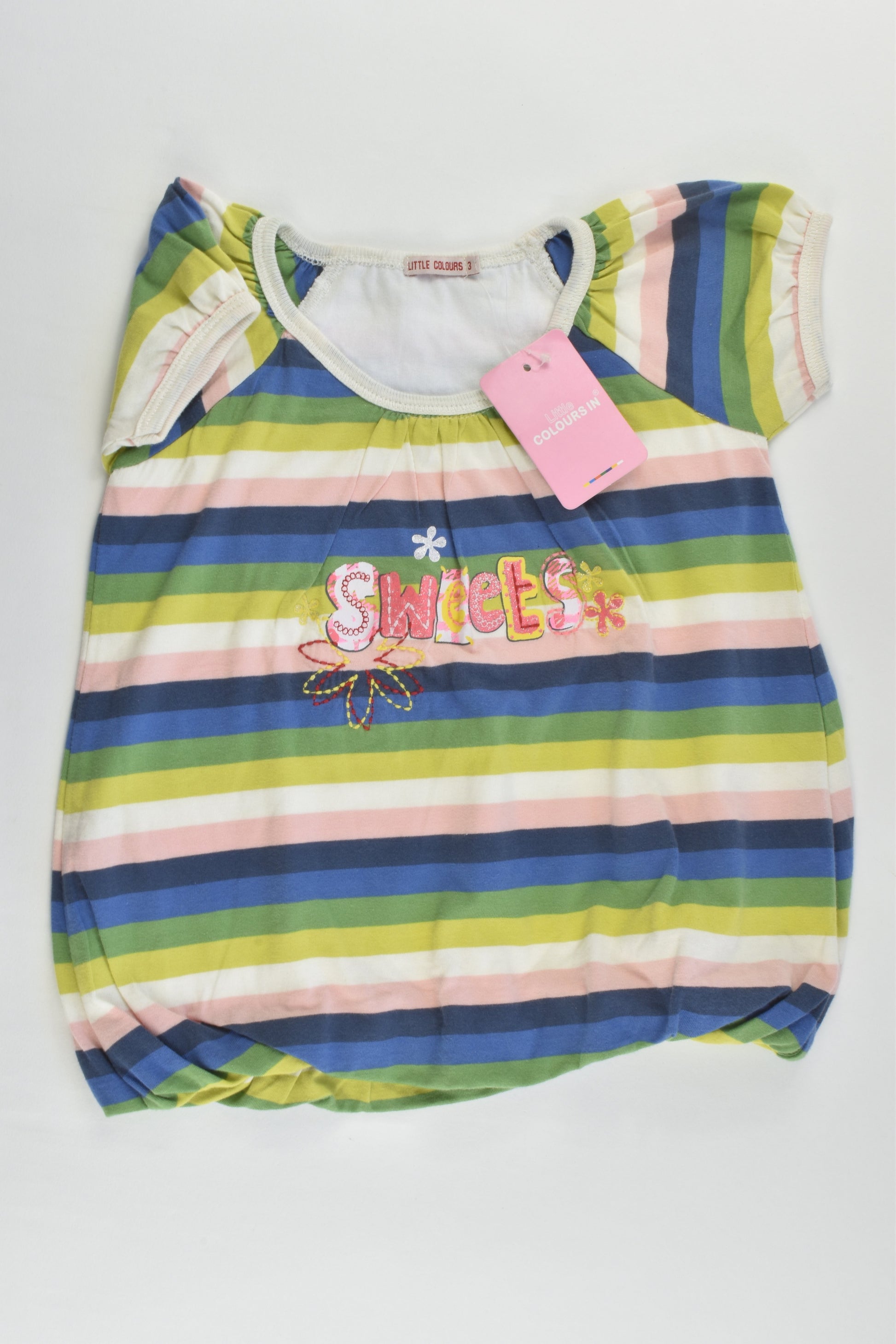 NEW 'Little Colours' Size 3 'Sweets' Lined T-shirt