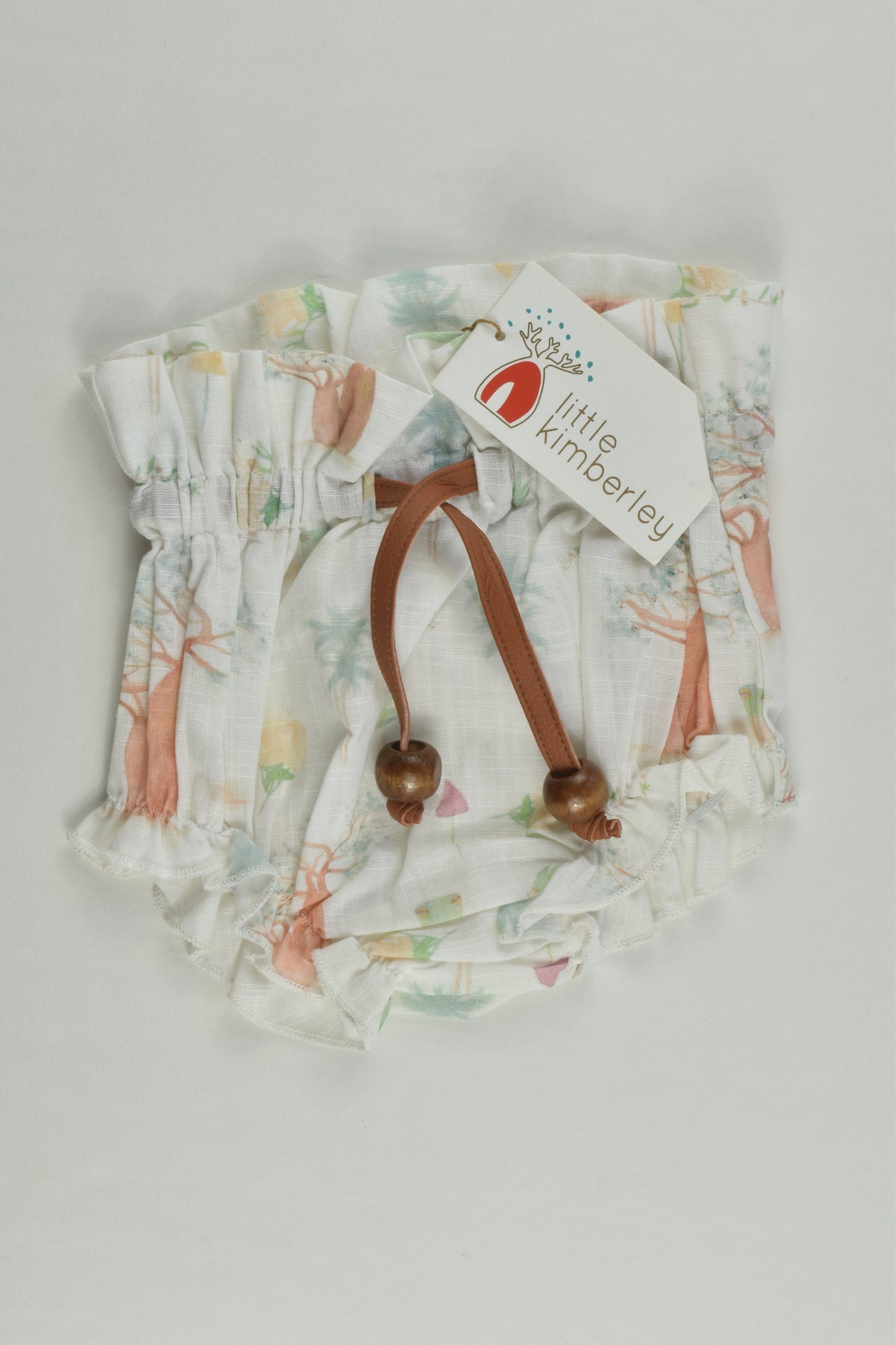 NEW Little Kimberley Size 0 (6-12 months) Boab Flower Bloomers with Leather Tie