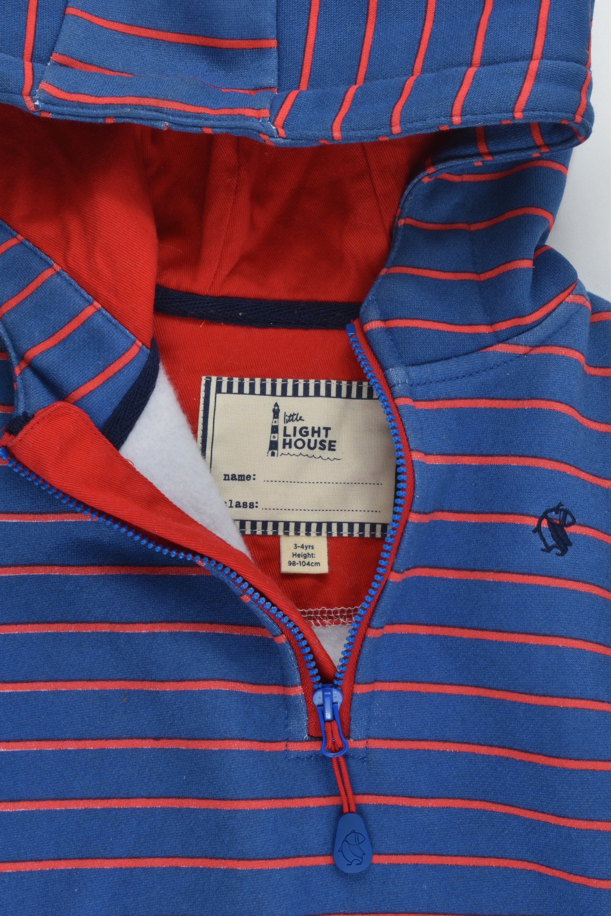 NEW Little Lighthouse (UK) Size 3-4 (98-104 cm) Warm Striped Hooded Jumper