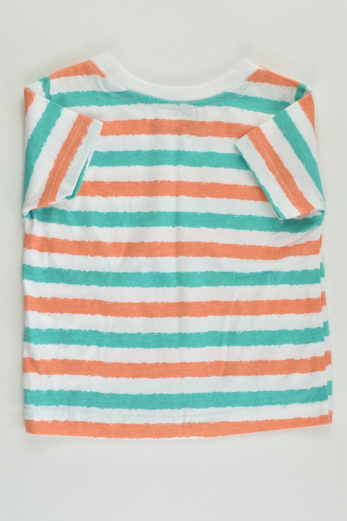 NEW Little Rebel Size 0 (9-12 months, 80 cm) Striped 'Cheeky Chimp Academy' T-shirt