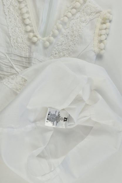 NEW Littlehorn Size 1 Dress with Pom Pom and Lace Details