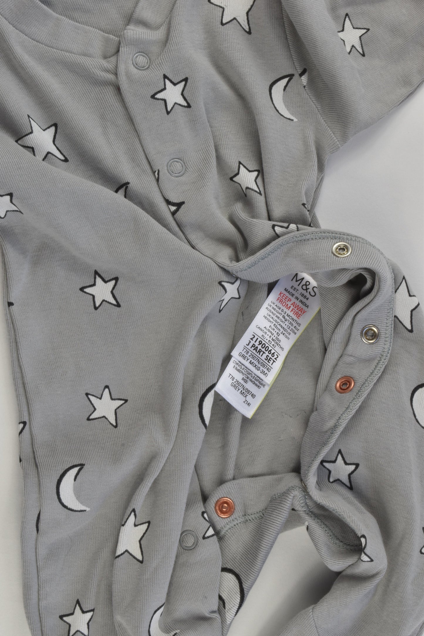 NEW Marks & Spencer Size 000 Stars and Moon Footed Romper