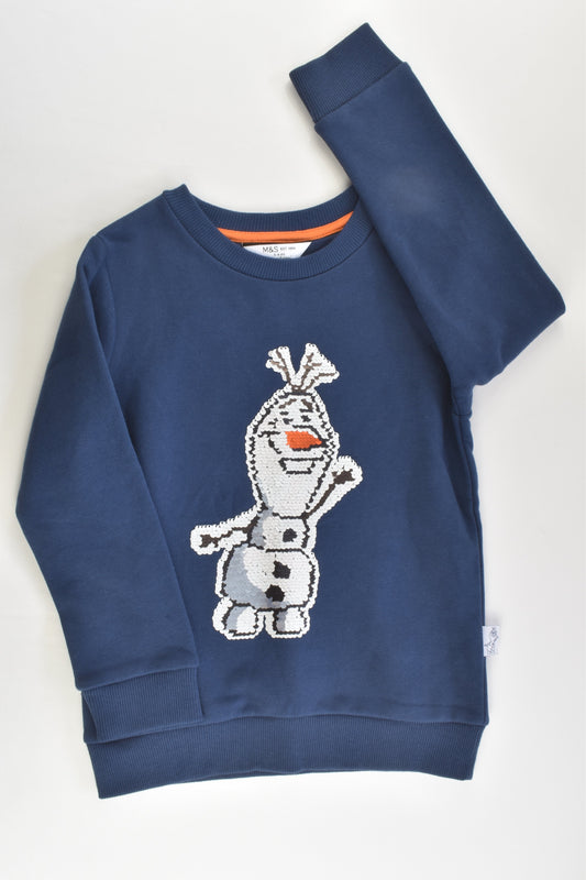 NEW Marks & Spencer Size 5-6 Frozen 2 Reversible Sequins Olaf Sweater