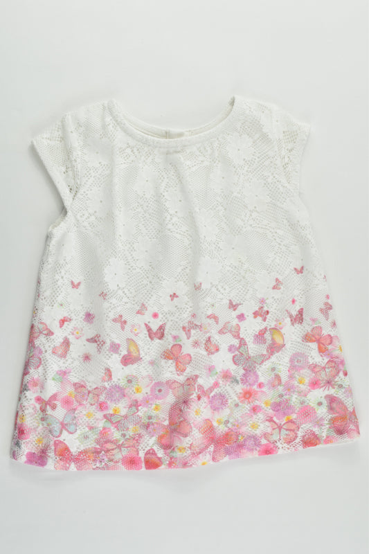 NEW M&Co Size 0 (6-9 months) Lined Lace Butterflies Tunic/Dress