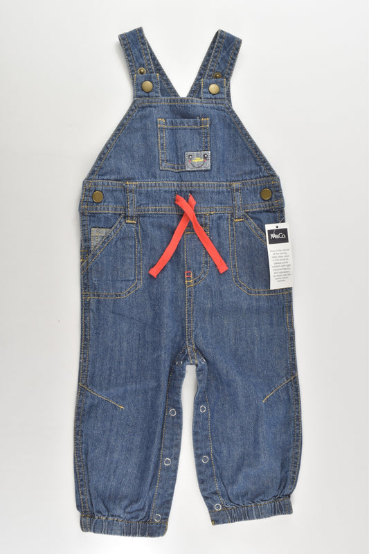 NEW M&Co Size 0 (9-12 months) 'Little Smiler' Denim Overalls