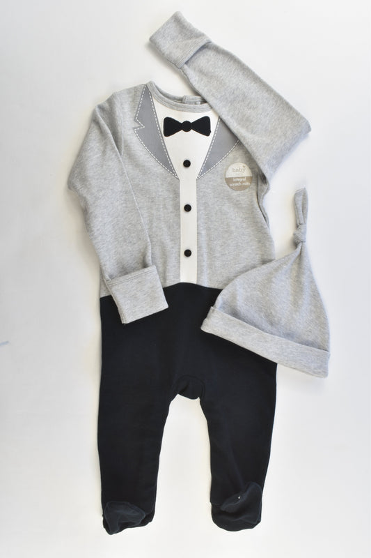 NEW M&co Size 6-9 months (0) Footed Romper and Beanie