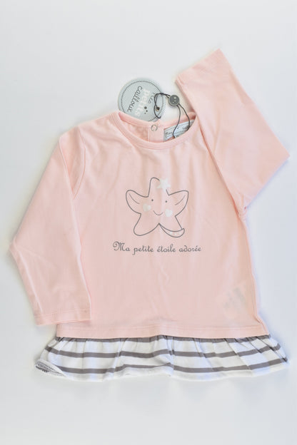NEW Mes Petits Cailloux Size 0 (12 months, 74 cm) Star Top