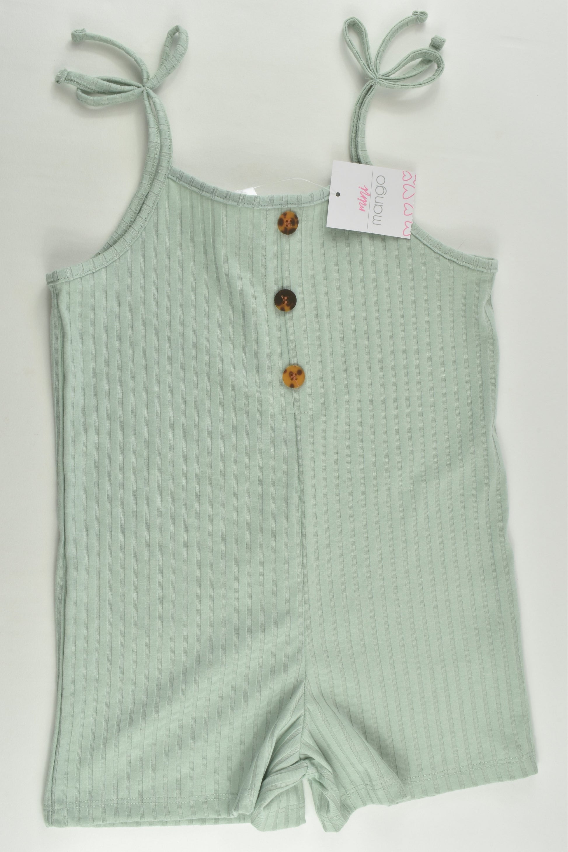 NEW Mini Mango Size 4 Ribbed Short Playsuit