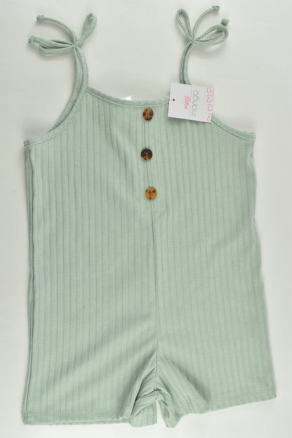 NEW Mini Mango Size 4 Ribbed Short Playsuit