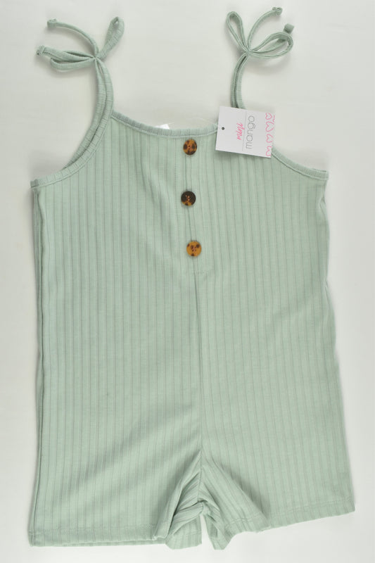 NEW Mini Mango Size 4 Ribbed Short Playsuit