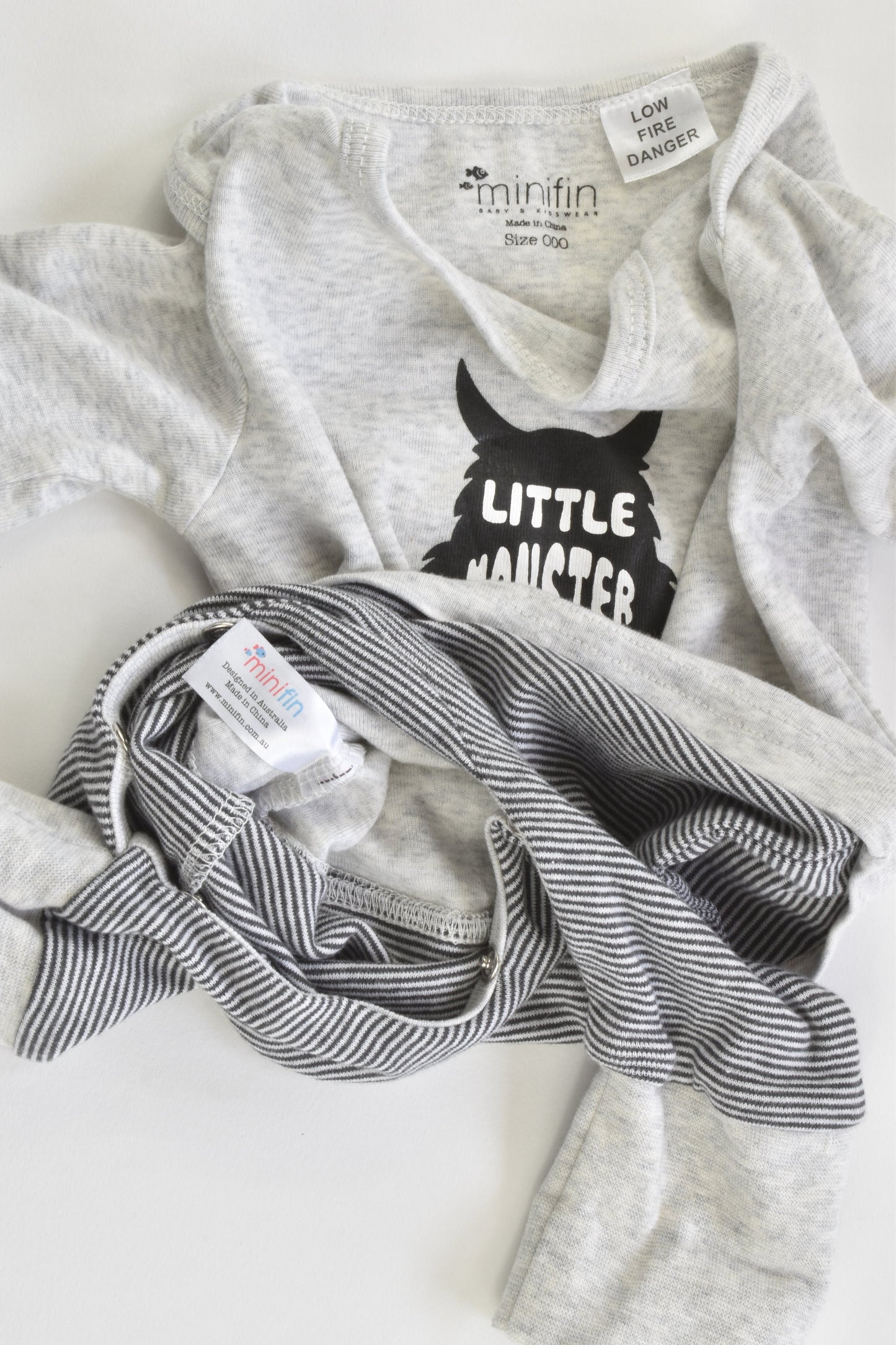NEW Minifin (AU) Size 000 'Little Monster' Romper