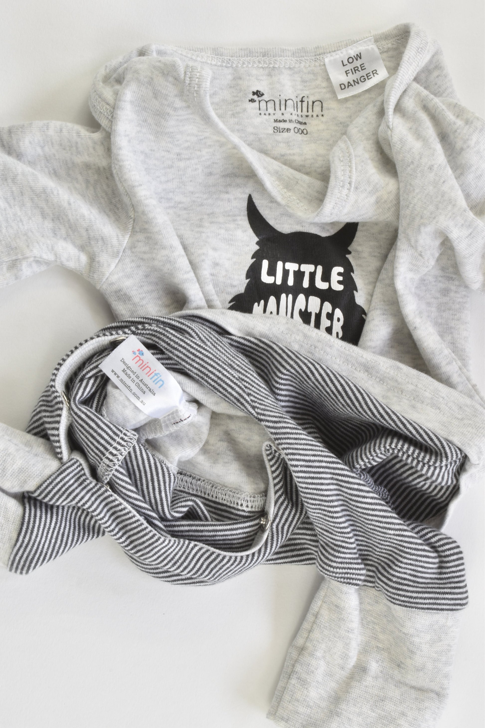 NEW Minifin (AU) Size 000 'Little Monster' Romper