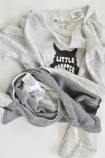 NEW Minifin (AU) Size 000 'Little Monster' Romper