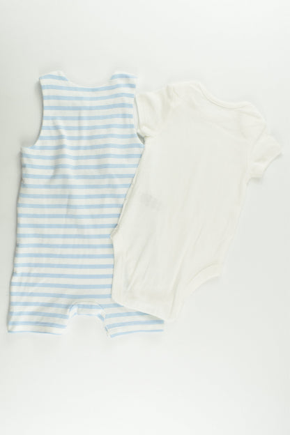 NEW M&S Size 0 (9-12 months, 76 cm) Short Overalls and Bodysuit