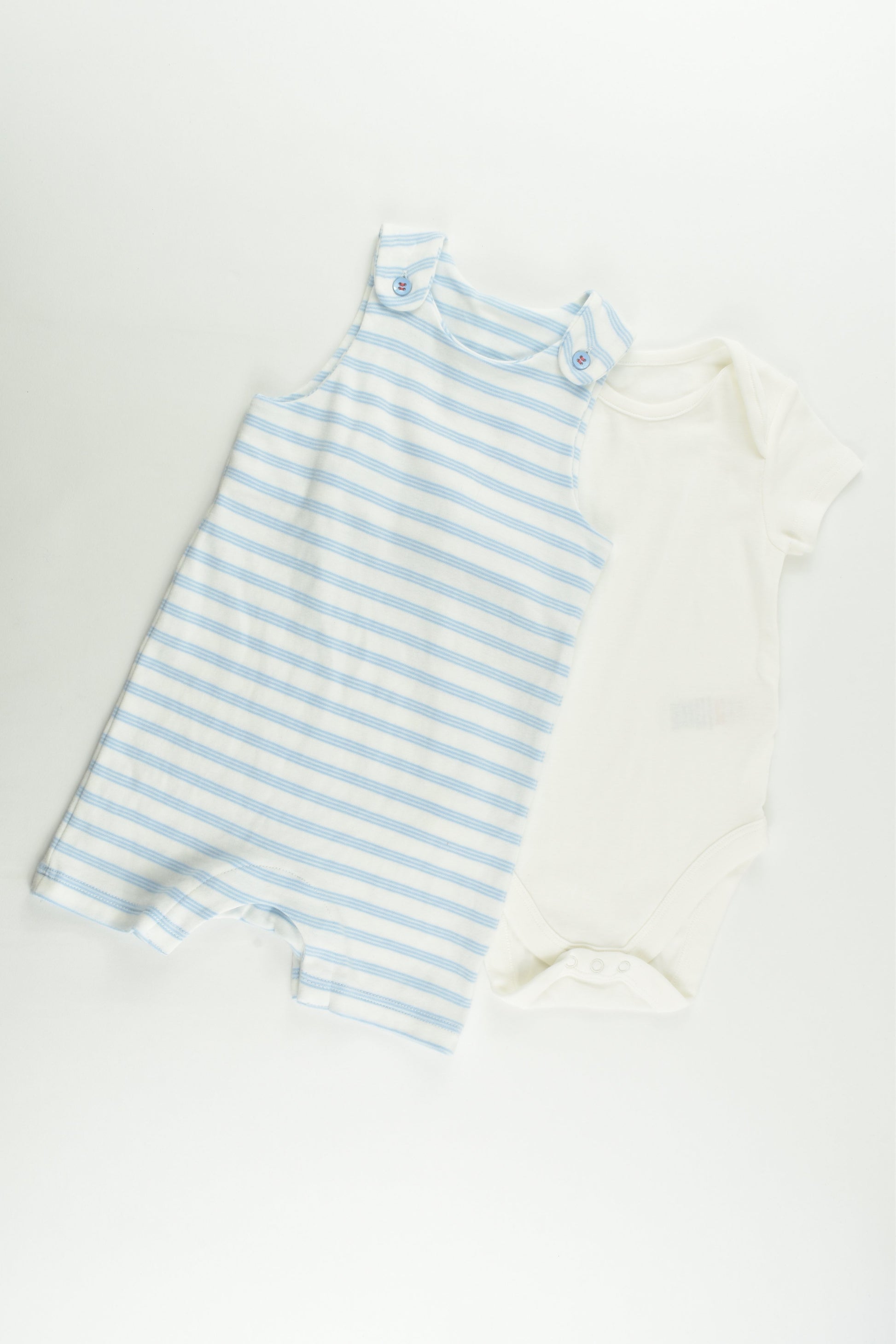 NEW M&S Size 0 (9-12 months, 76 cm) Short Overalls and Bodysuit