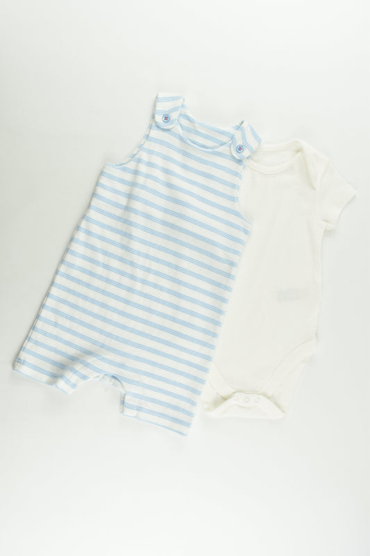 NEW M&S Size 0 (9-12 months, 76 cm) Short Overalls and Bodysuit