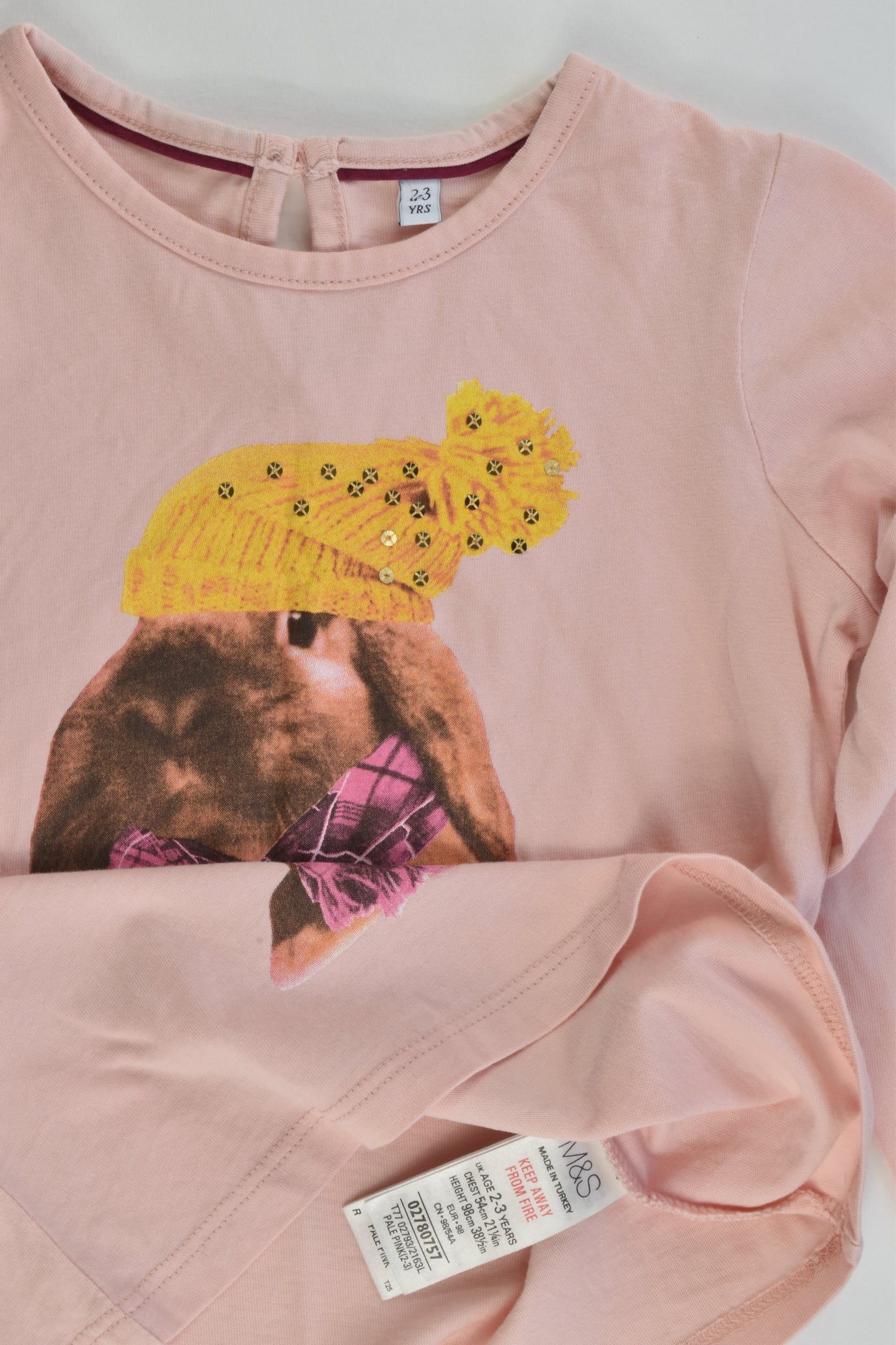 NEW M&S Size 2-3 (98 cm) Bunny Top