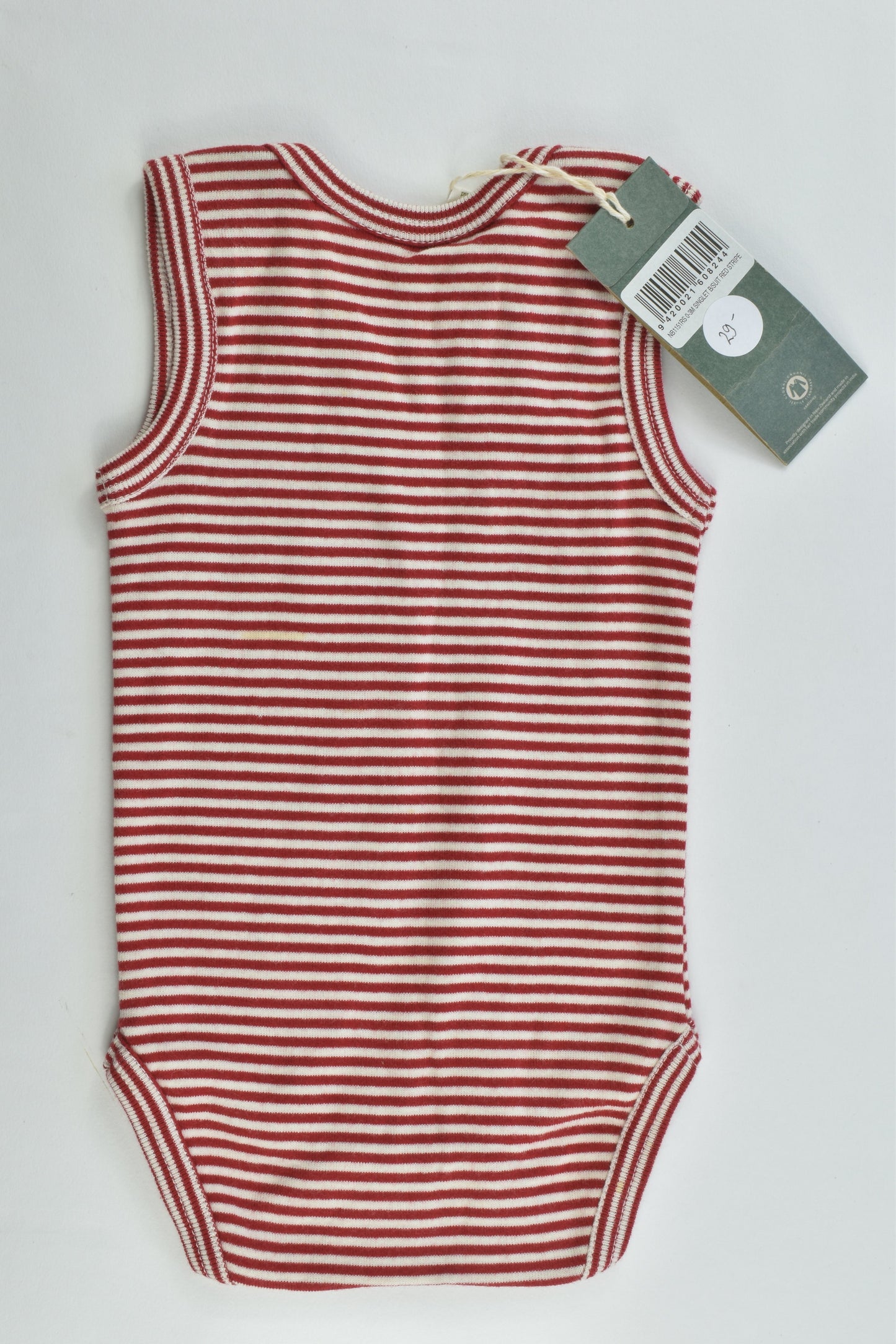 NEW Nature Baby Size 0-3 months Organic Striped Bodysuit