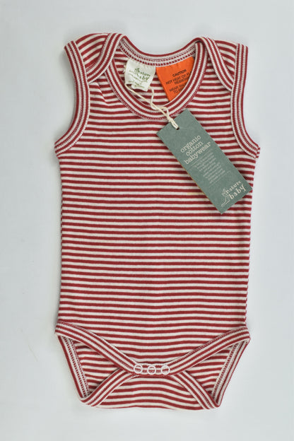 NEW Nature Baby Size 0-3 months Organic Striped Bodysuit